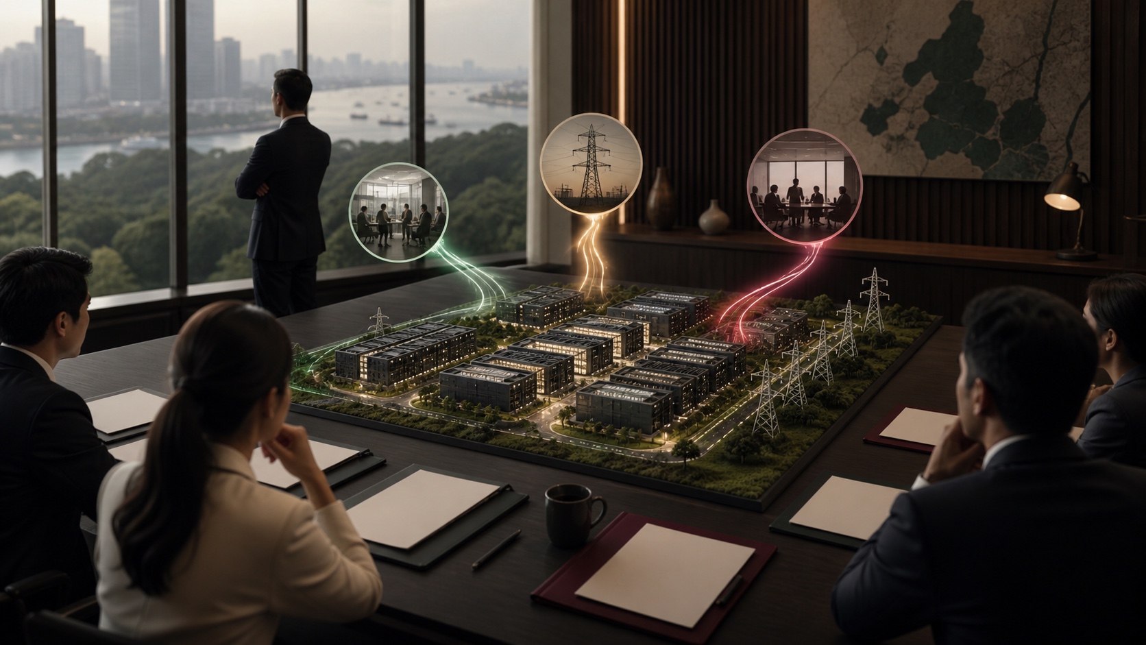 An investment team tracing an AI data-centre thesis through power, customers and exit routes