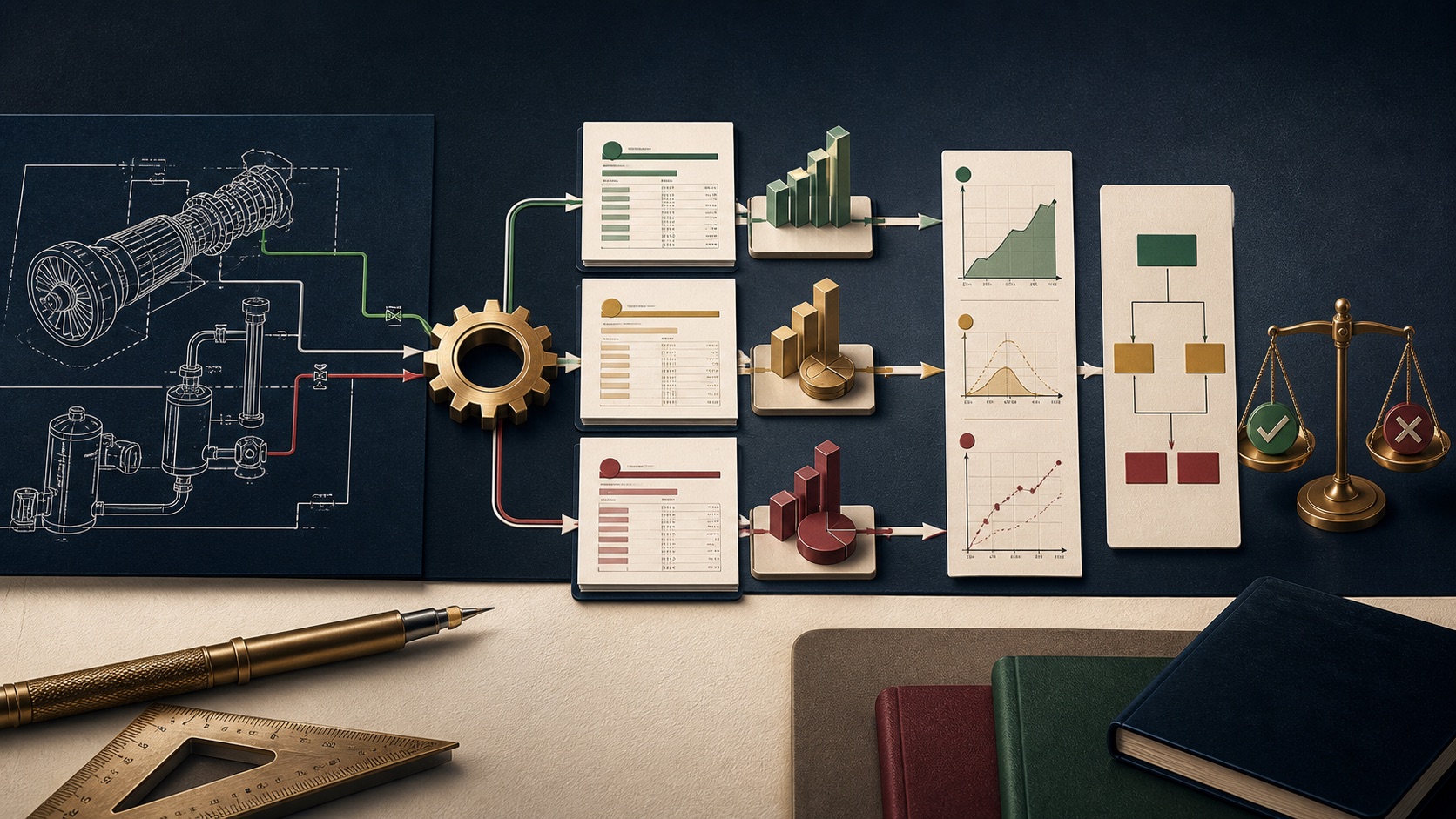 An engineering system connected to financial statements, valuation and a transaction decision