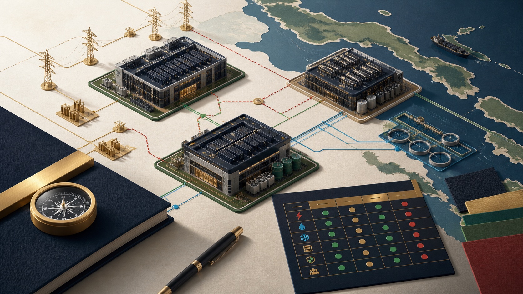 Southeast Asian data-centre sites compared across power, water and network constraints